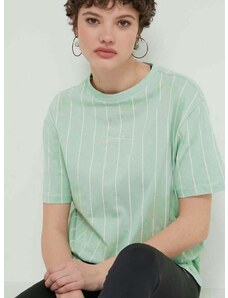 Pamučna majica Karl Kani za žene, boja: zelena