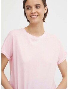 Pamučna majica Pepe Jeans LIU za žene, boja: ružičasta, PL505832