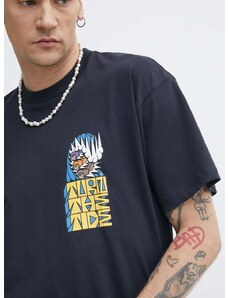 Pamučna majica Billabong za muškarce, boja: crna, s tiskom, ABYZT02234