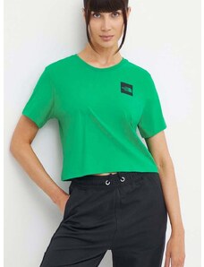 Pamučna majica The North Face za žene, boja: zelena, NF0A87NBPO81