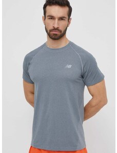 Sportska majica kratkih rukava New Balance boja: siva, bez uzorka, MT41080AG