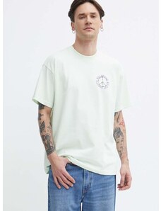 Pamučna majica Billabong za muškarce, boja: tirkizna, s tiskom, ABYZT02313