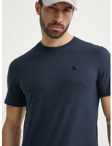 Majica kratkih rukava Fjallraven Hemp Blend za muškarce, boja: tamno plava, s aplikacijom, F12600215