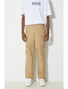 Pamučne hlače AMBUSH Slim Cargo Pants Tree boja: smeđa, ravni kroj, BMCF001S24FAB
