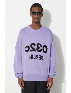 Vuneni pulover 032C Selfie Sweater za muškarce, boja: ljubičasta, topli, SS24-K-1011