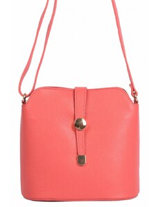 Luksuzna Talijanska torba od prave kože VERA ITALY "Tovella", boja koraljni, 20x22cm