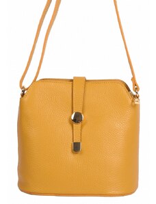 Luksuzna Talijanska torba od prave kože VERA ITALY "Yovella", boja senf, 20x22cm