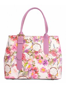 Luksuzna Talijanska torba od prave kože VERA ITALY "Springa", boja ispis u boji, 23x27cm