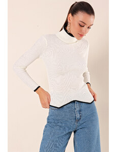 Bigdart 15823 Džemper od dolčevite pletenine - bijeli