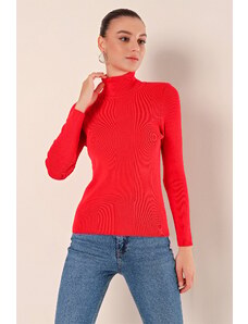 Bigdart 15825 Džemper od dolčevite pletenine - crveni