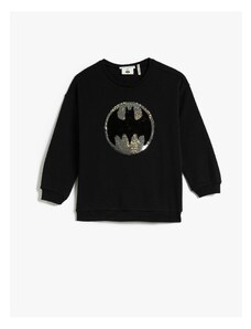 Koton Batman Sweatshirt Licensed Sequin Sequined Shark Crewneck