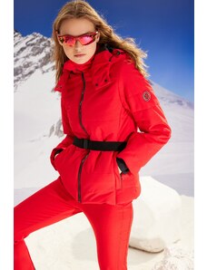 Trendyol Red Winter Essentials / Skijaška kolekcija Vodootporna puffer jakna s kapuljačom