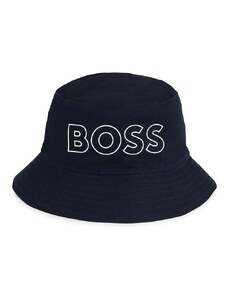 Pamučni dvostrani šešir za djecu BOSS boja: tamno plava, pamučni