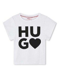 Dječja majica kratkih rukava HUGO boja: bijela