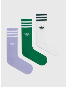Čarape adidas Originals 3-pack boja: ljubičasta, IU2655