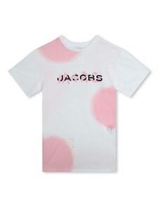 Dječja pamučna haljina Marc Jacobs boja: bijela, mini, ravna