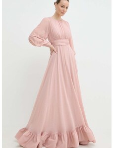 Haljina Nissa boja: ružičasta, maxi, širi se prema dolje, RS14870