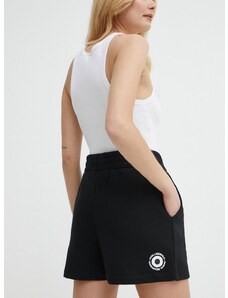 Kratke hlače Karl Lagerfeld x Darcel Disappoints za žene, boja: crna, s tiskom, visoki struk