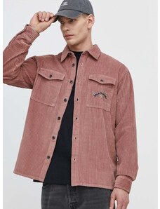 Košulja od samta Billabong boja: ružičasta, relaxed, s klasičnim ovratnikom, ABYWT00268