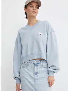 Pamučna dukserica Calvin Klein Jeans za žene, bez uzorka