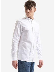 Pamučna košulja A.P.C. Chemise Greg za muškarce, boja: bijela, regular, s klasičnim ovratnikom, COECK.H12499-WHITE