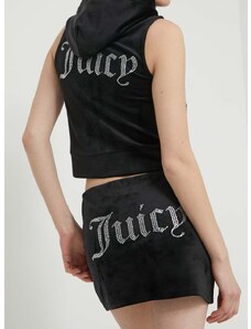 Velur suknja Juicy Couture boja: crna, mini, pencil