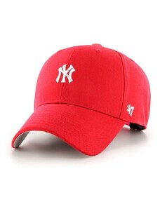 Pamučna kapa sa šiltom 47 brand MLB New York Yankees boja: crvena, s aplikacijom, B-BRMPS17WBP-RD