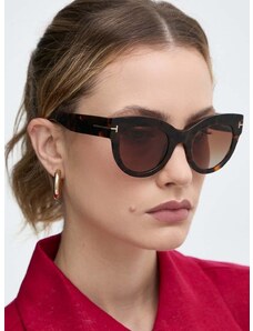 Sunčane naočale Tom Ford za žene, boja: smeđa, FT1063_5152T