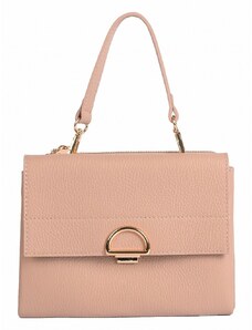 Luksuzna Talijanska torba od prave kože VERA ITALY "Pariola", boja puderasto ružičasta, 17x22cm
