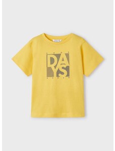 Dječja pamučna majica kratkih rukava Mayoral boja: žuta, s tiskom