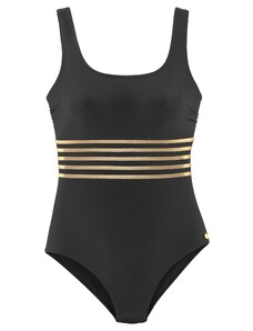 LASCANA Jednodijelni kupaći kostim tamno bež / zlatna / crna