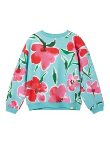 Desigual Sweater majica svijetloplava / zelena / roza / bijela