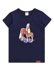 Walkiddy Majica 'Little & Big Horses' mornarsko plava / smeđa / lila / bijela