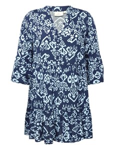ONLY Carmakoma Košulja haljina 'MARRAKESH' plava / svijetloplava / bijela