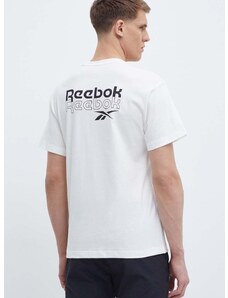 Pamučna majica Reebok Brand Proud za muškarce, boja: bež, s tiskom, 100076380