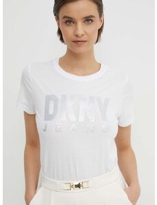 Majica kratkih rukava Dkny za žene, boja: bijela, DJ4T1050