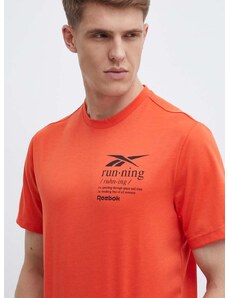 Majica kratkih rukava Reebok za muškarce, boja: narančasta, s tiskom, 100076378