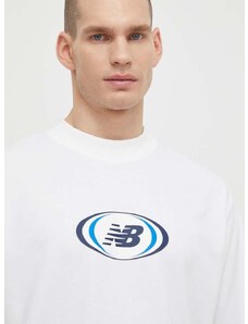 Majica kratkih rukava New Balance za muškarce, boja: bijela, s uzorkom, MT41600WT