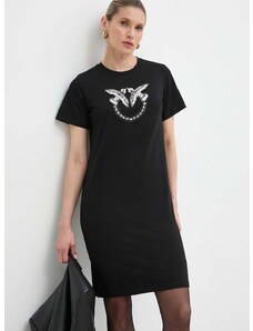 Pamučna haljina Pinko Answear Exclusive boja: crna, mini, ravna