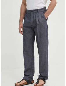 Hlače Pepe Jeans RELAXED PLEATED LINEN PANTS za muškarce, boja: siva, chinos kroj, PM211700