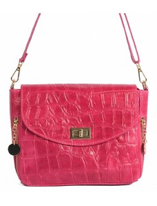 Luksuzna Talijanska torba od prave kože VERA ITALY "Fukseya", boja fuksija, 17x23cm