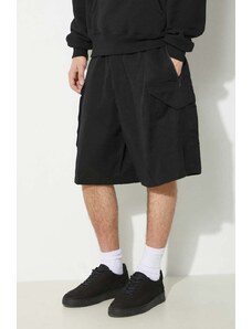 Kratke hlače Y-3 Washed Twill za muškarce, boja: crna, IN8718