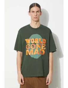 Pamučna majica A Bathing Ape Bape Wgm Tee za muškarce, boja: zelena, s tiskom, 1J80109062