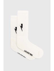 Čarape Neil Barrett Bolt Cotton Skate Socks za muškarce, boja: bijela, MY77116A-Y9400-526N