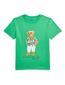 Dječja pamučna majica kratkih rukava Polo Ralph Lauren boja: zelena, s tiskom
