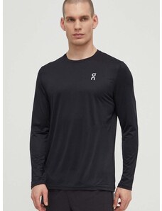 Majica dugih rukava za trčanje On-running Core boja: crna, bez uzorka