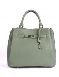 Luksuzna Talijanska torba od prave kože VERA ITALY "Zelea", boja metvica, 29x40cm