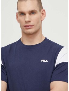 Pamučna majica Fila Tsingoni za muškarce, boja: tamno plava, s uzorkom, FAM0629
