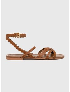 Kožne sandale See by Chloé za žene, boja: smeđa