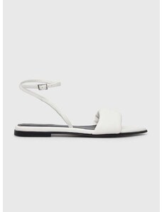 Kožne sandale HUGO Ellye za žene, boja: bijela, 50517494